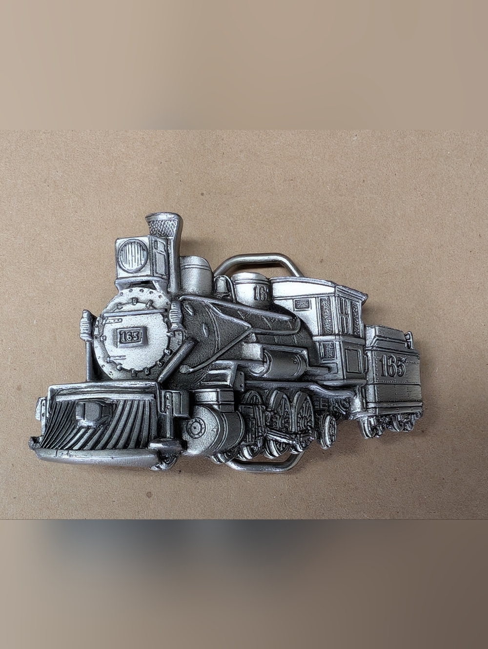 Vintage The Great American Buckle Co Silver Train Engine Belt Buckle - H275